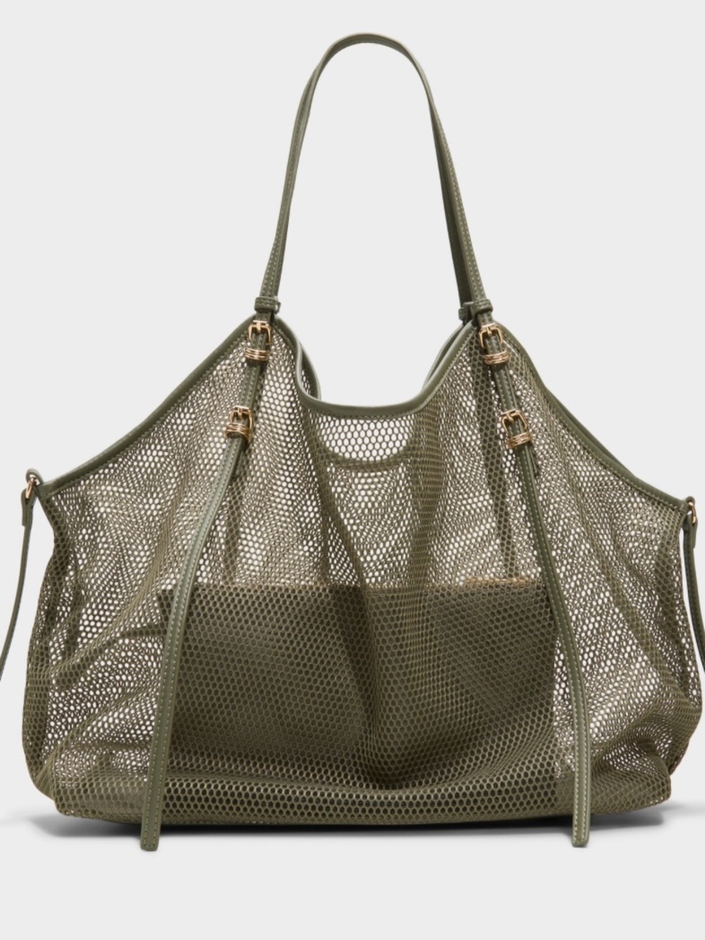 Aldo Meshcarry Olive Green Mesh slouchy tote Hobo Bag